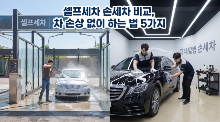 셀프세차 손세차 비교, 차 손상 없이 하는 법 5가지