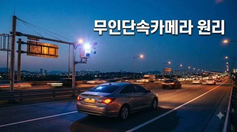 alt: 무인단속카메라 원리 5가지 - 카메라 플래시가 터지는 순간의 도로 장면