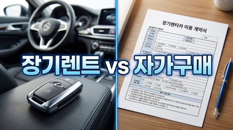 장기렌트 vs 자가구매 5가지 비교 - 계약서와 차키가 나란히 놓인 모습