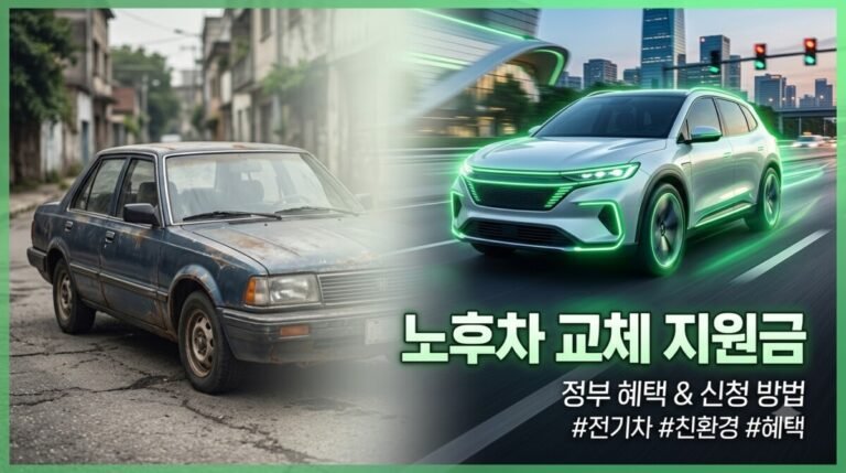 노후차 교체 지원금 5가지 - 노후차에서 전기차로 전환되는 모습